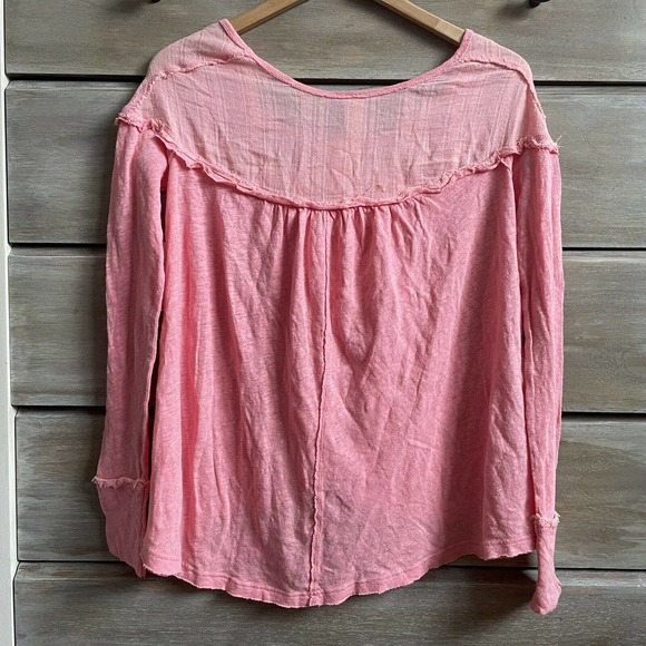 NEW NWT Free People We The Free Down Under Oversized Linen Henley Top Shirt - Picture 3 of 5